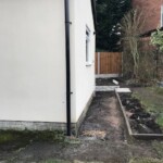walkway before Paving and patio design carried out by Southport landscapers