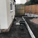walkway before Wooden fencing installation completed by professional gardeners in Southport