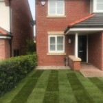 new front garden Turfing and lawn installation by Acorn Landscapes in Southport